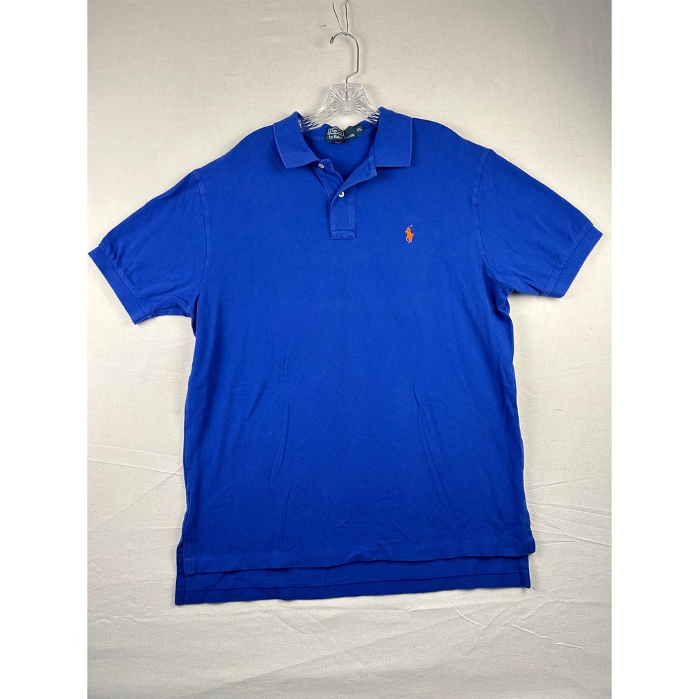 Polo Ralph Lauren Mens XL Royal Blue Short Sleeve Cotton Mesh Polo Shirt